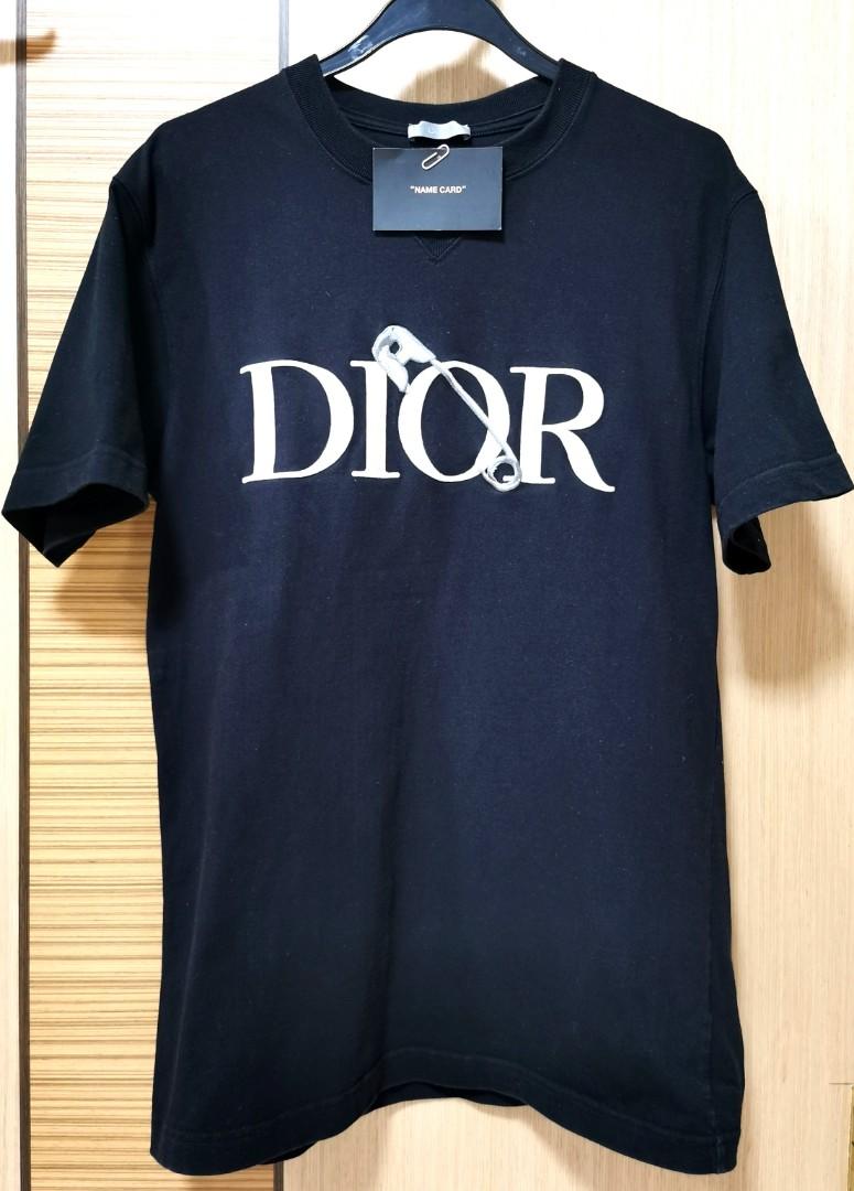 DIOR WHITE PIN TSHIRT EMBROIDED LOGO  Sabri Boutique