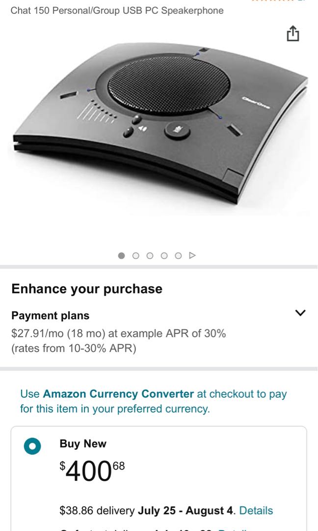 ClearOne Chat 150 USB Professional Meeting Group Speakerphone (Zoom ...