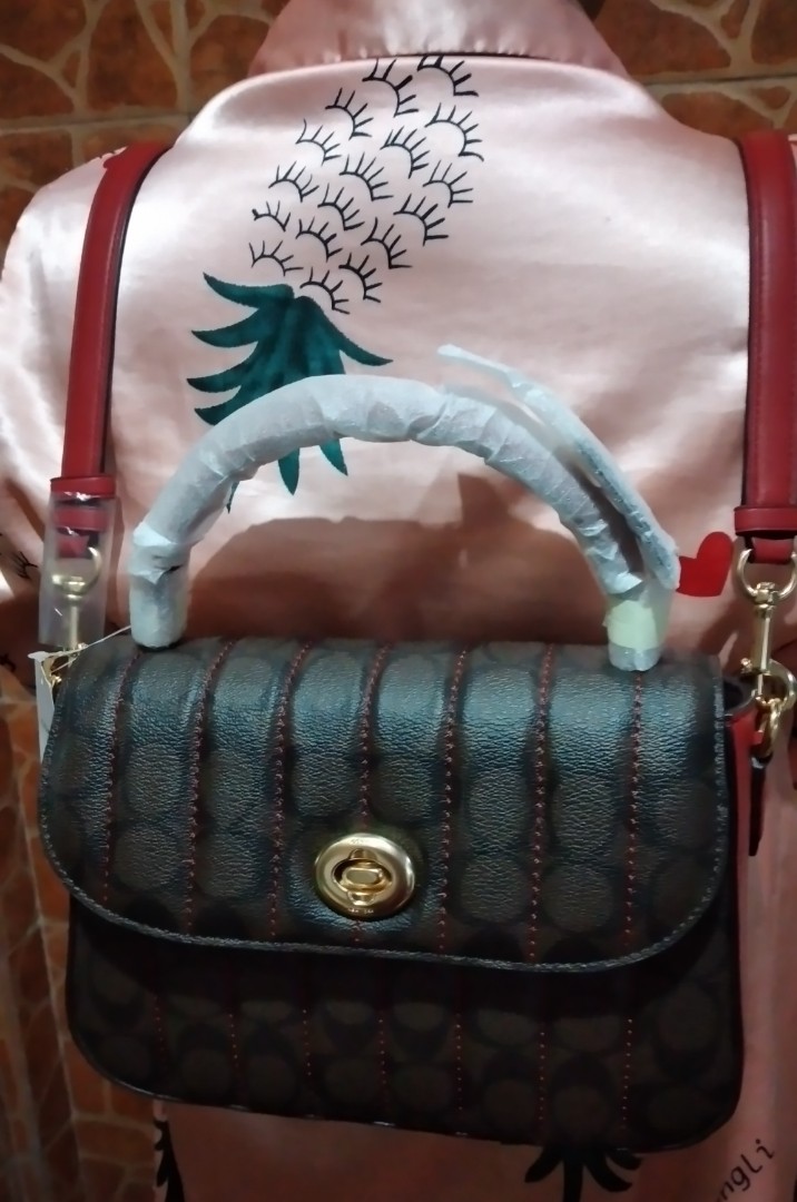 COACH Marlie Top Handle Satchel In Signature Canvas With Quilting, Luxury, Bags & Wallets on