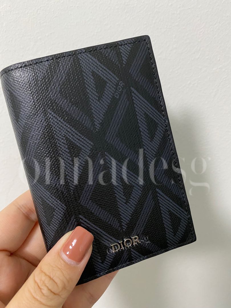 Zipped Card Holder Black CD Diamond Canvas