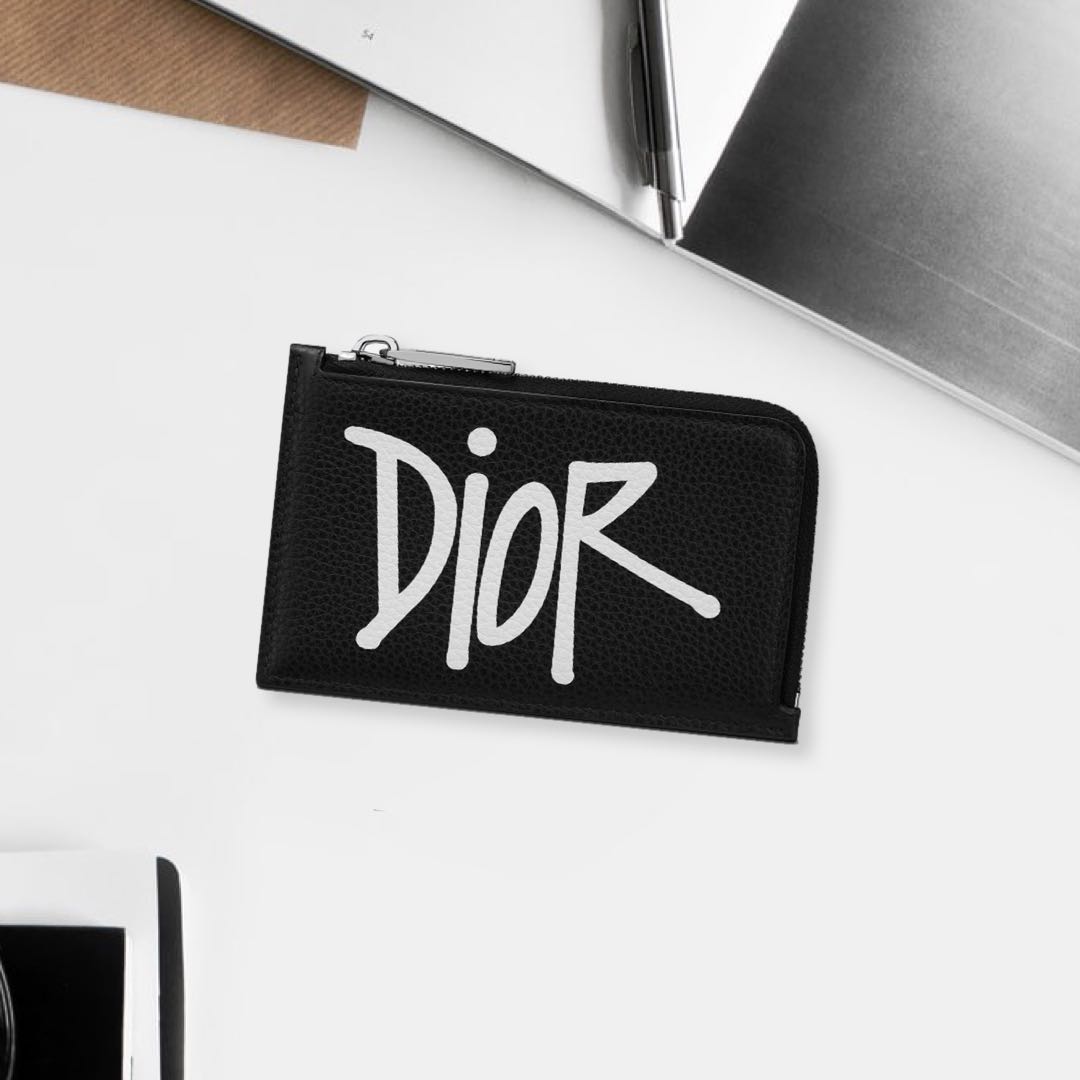dior x stussy card holder