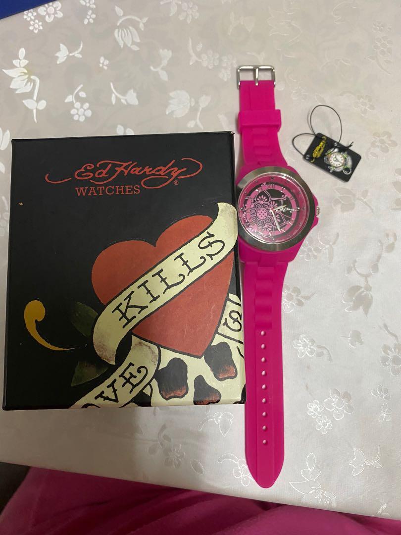 Ed Hardy Unisex Men Women Jelly Analog Quartz Waterproof Sports