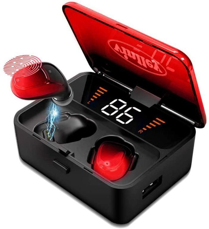 ES01 Wireless Headphones Bluetooth Earphones Wireless Earbuds Stereo Sound CVC8.0 Noise Cancelling IPX7 Waterproof 100hrs Battery Life 2000mAh Charging Case Built in Mic for Smartphone Sport Samsung A...