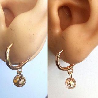 Girls Sakura Glass Mini Japanese Tensha Beads 14k Gold Plated Earrings