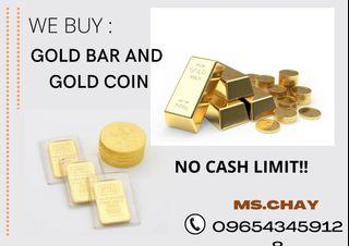 Gold coins and gold bar buyer