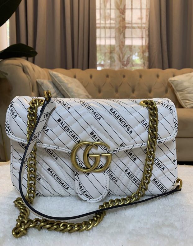 Gucci X Balenciaga Marmont Shoulder Bag, Luxury, Bags & Wallets on