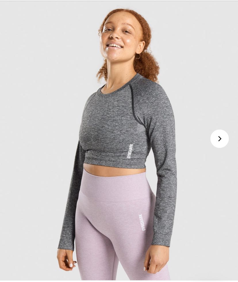 Gymshark adapt marl crop top (grey), Women's Fashion, Activewear on  Carousell