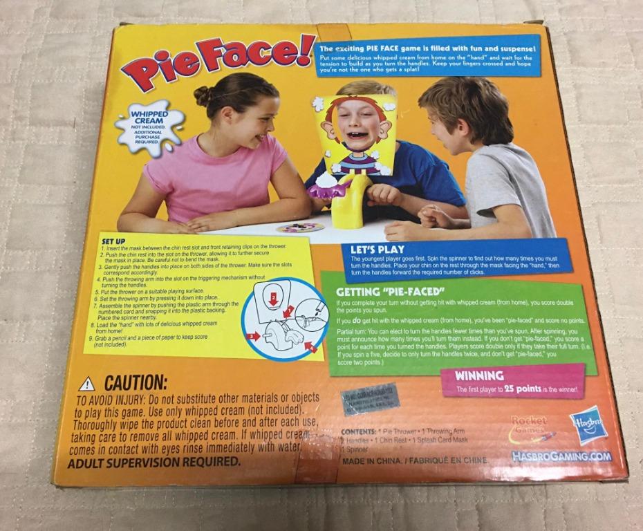 Hasbro Pie Face Board Game, Hobbies & Toys, Toys & Games on Carousell