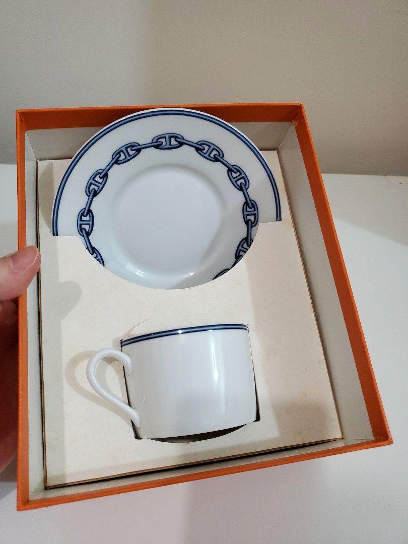 Hermes Bleus d'Ailleurs Tea Cup and Saucer 2 set blue porcelain coffee 200  ml