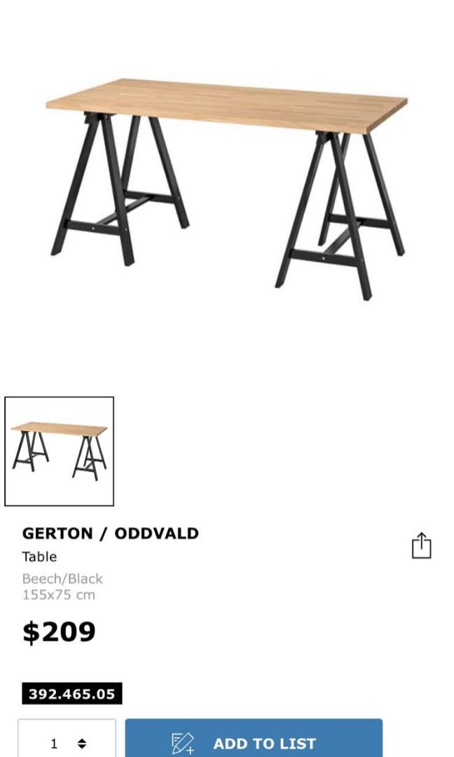 IKEA study table, Furniture & Home Living, Furniture, Tables & Sets on