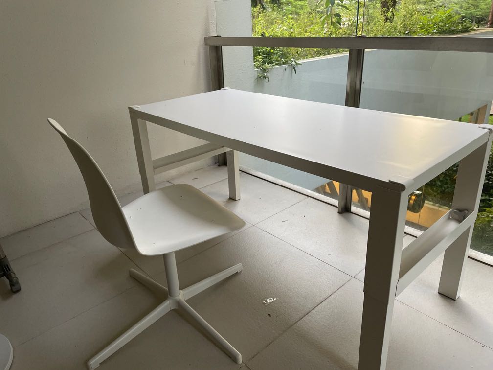 IKEA study table and chair, Furniture & Home Living, Furniture, Tables