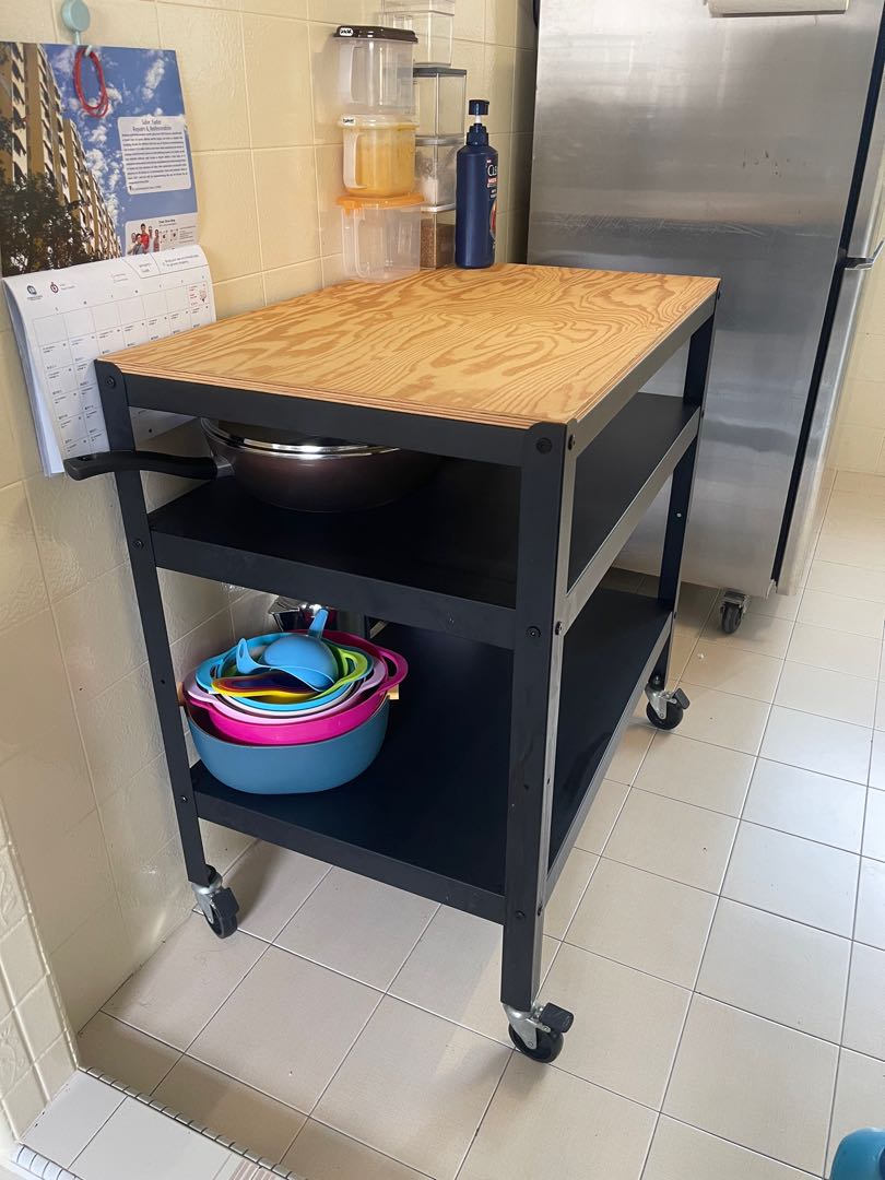 IKEA island table with wheels, Furniture & Home Living, Furniture ...