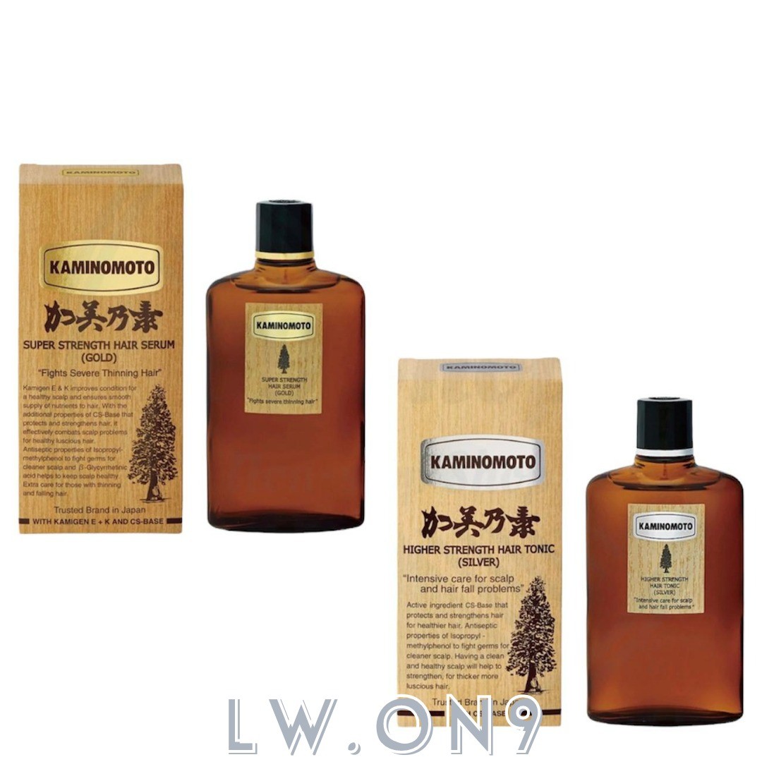 KAMINOMOTO SUPER STRENGTH SERUM (GOLD) & HIGHER STRENGTH HAIR TONIC