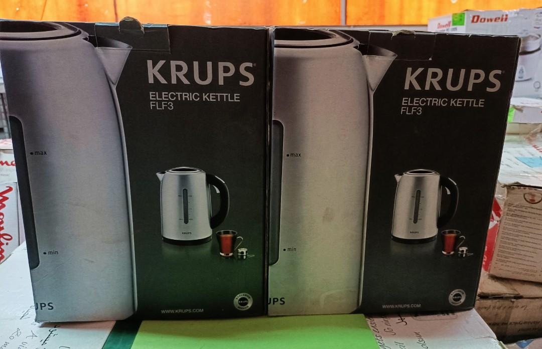Krups FLF3 electric kettle (Category: Kettles & Airpots) located in Rizal. Submitted by zaldybanan (Listing ID 1172059872, Image 3). Description: 1.6 Liter water capacity, Unique safety lid locking system, Concealed heating element, External water level indicator, Anti-scale filter, 360° rotating base, 2200 watts850 watts Brandnew with warranty.