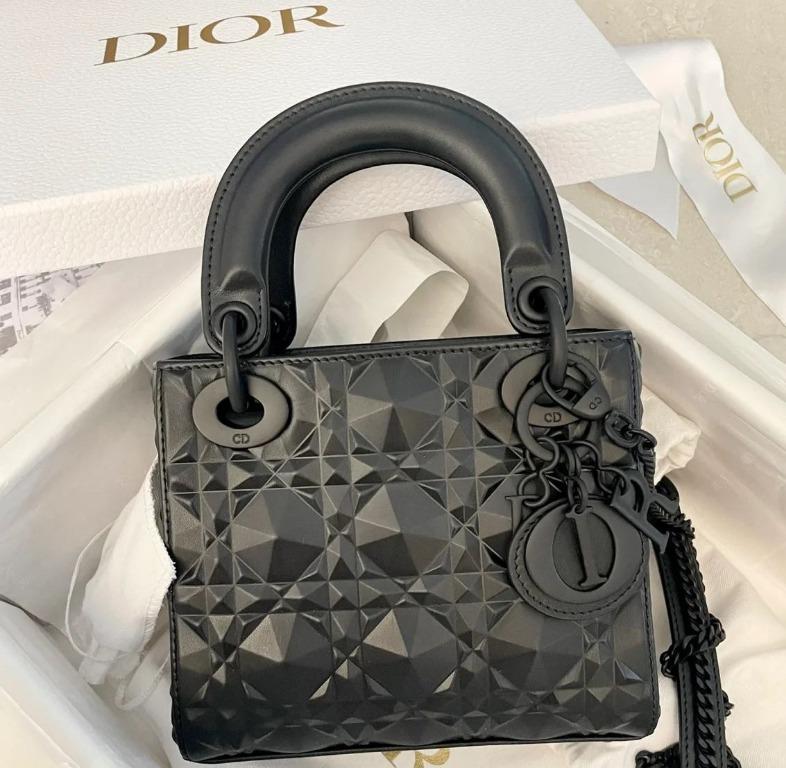 Lady dior mini black matte hotsell