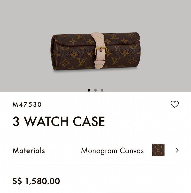 Louis Vuitton Monogram Canvas 3 Watch Case Roll - M47530 - With Original  Receipt