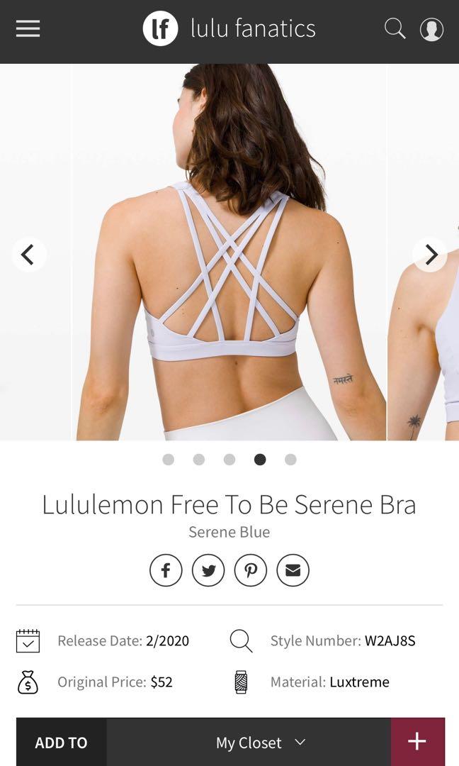 Lululemon Free to Be Serene Longline Bra Light Support, C/D Cup - Dew Pink  - lulu fanatics
