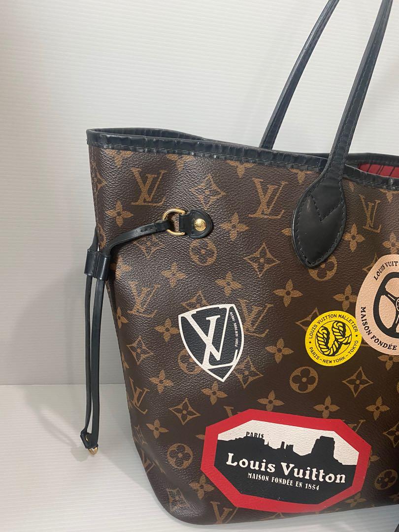 Louis Vuitton Brown Monogram Coated Canvas My LV World Tour Neverfull mm Gold Hardware (Like New), Womens Handbag