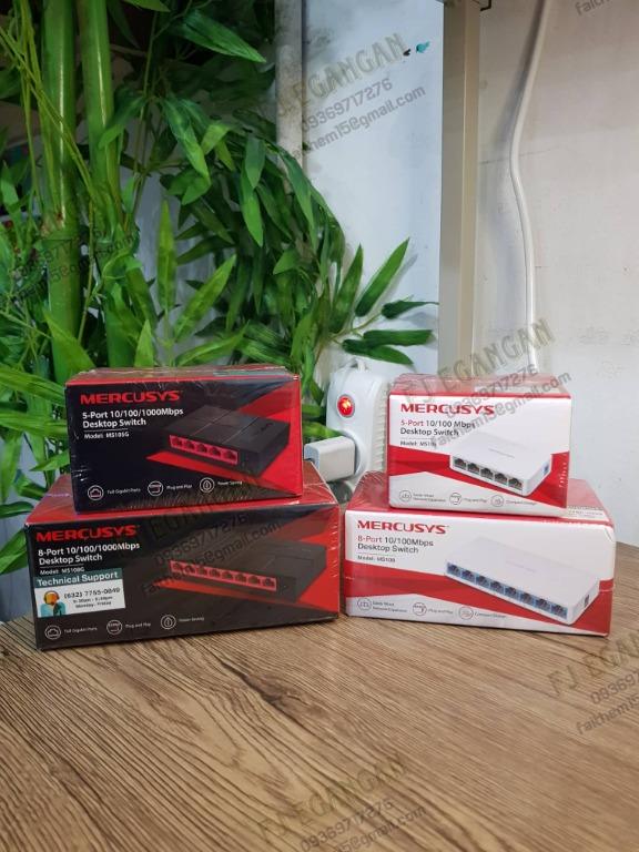 Mercusys Network Switch Hub 5-port & 8-port | Switch Hub (Category: Networking) located in Pasig City. Submitted by fjEgangan (Listing ID 1172085182, Image 3). Description: Mercusys Network Switch Hub 5-port & 8-port | Switch Hub Available in: ✅ 5-port and 8-port Gigabit (10/100/1000mbps) ✅ 5-port and 8-port Non Gigabit (10/100mpbs) 💯 Brand new and original 💯 Sealed 💯 7days replacement if defective 💯 1year warranty 🌼 Special discount for bul