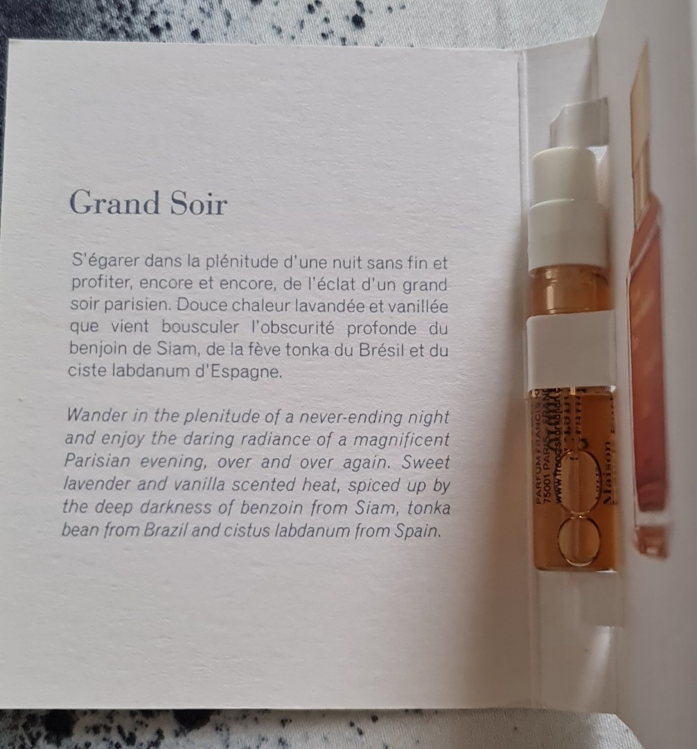 MFK Grand Soir Decant 2ml, Beauty & Personal Care, Fragrance & Deodorants on Carousell
