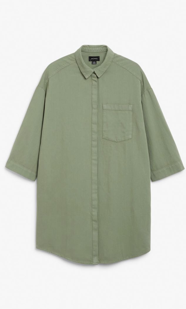 Monki hidden button shirt dress shop