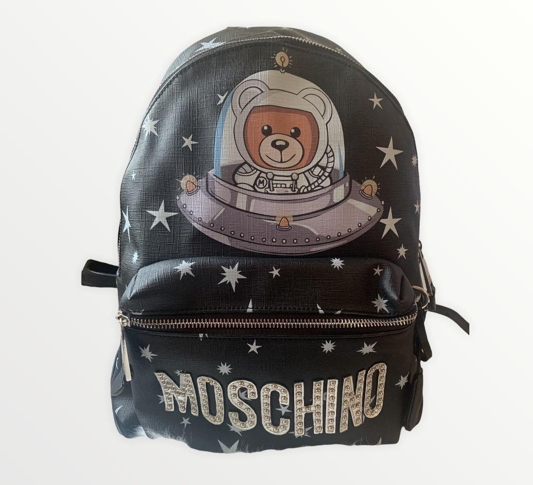 Moschino space teddy bear black backpack