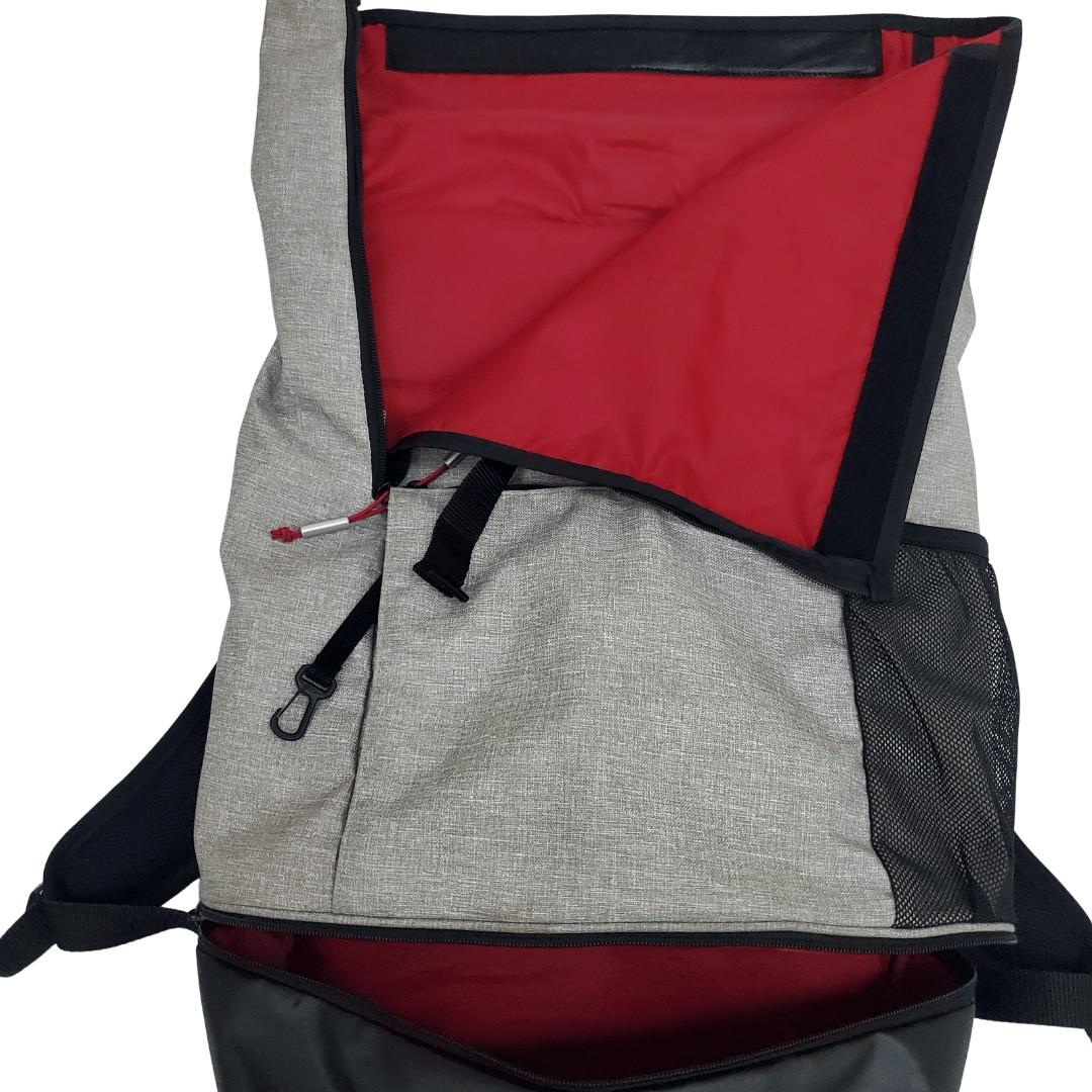 Nike black all over sale logo roll top backpack
