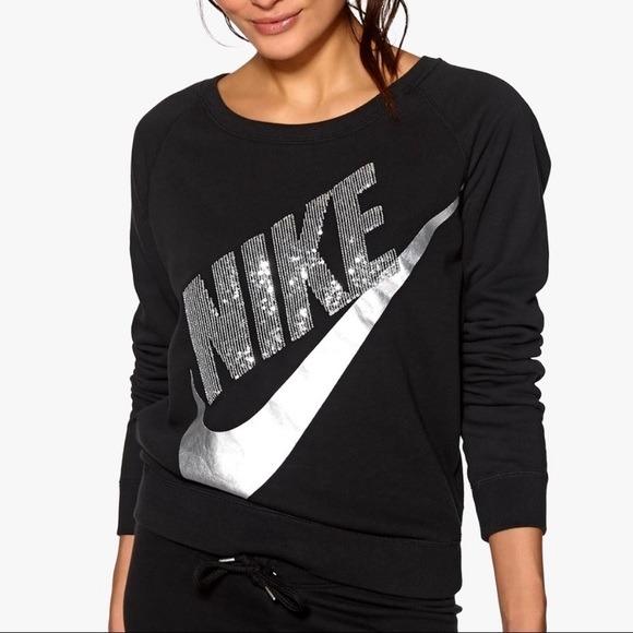Nike Sequin Glitter Sweatshirt Sweater Vintage Rare