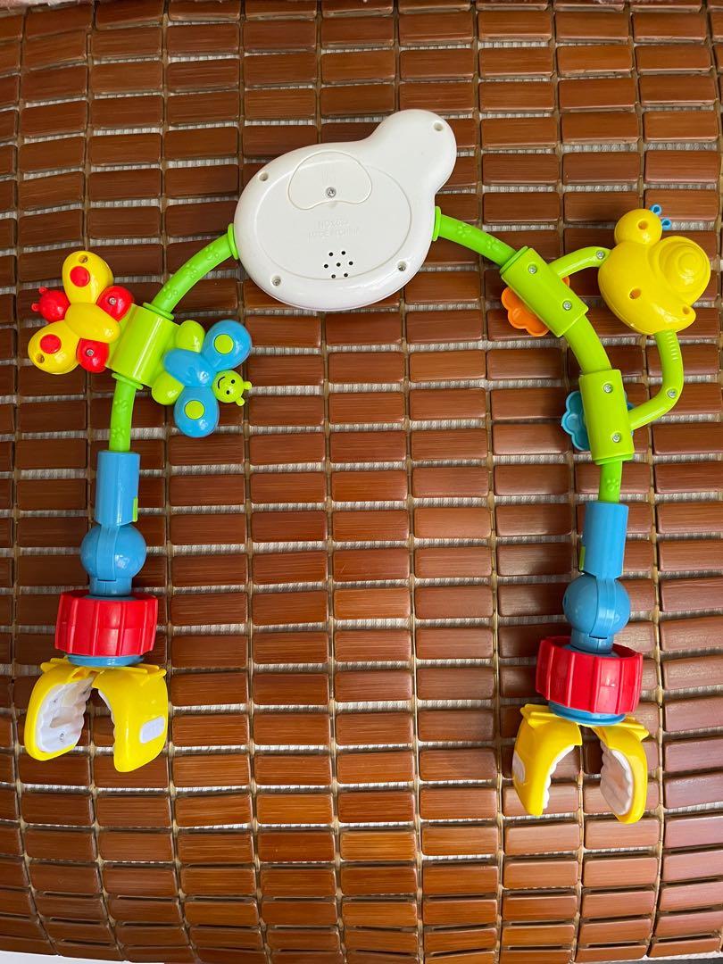 Niniya InfantBaby Trolley Curved Toybar Clip with 3 Attached Toys- Snail,  Frog and Bee Design嬰兒手推車彎曲玩具桿夾帶3 個附加玩具- 蝸牛、青蛙和蜜蜂設計(N6121) #消費前減廢, 兒童＆孕婦用品,  嬰兒玩具-