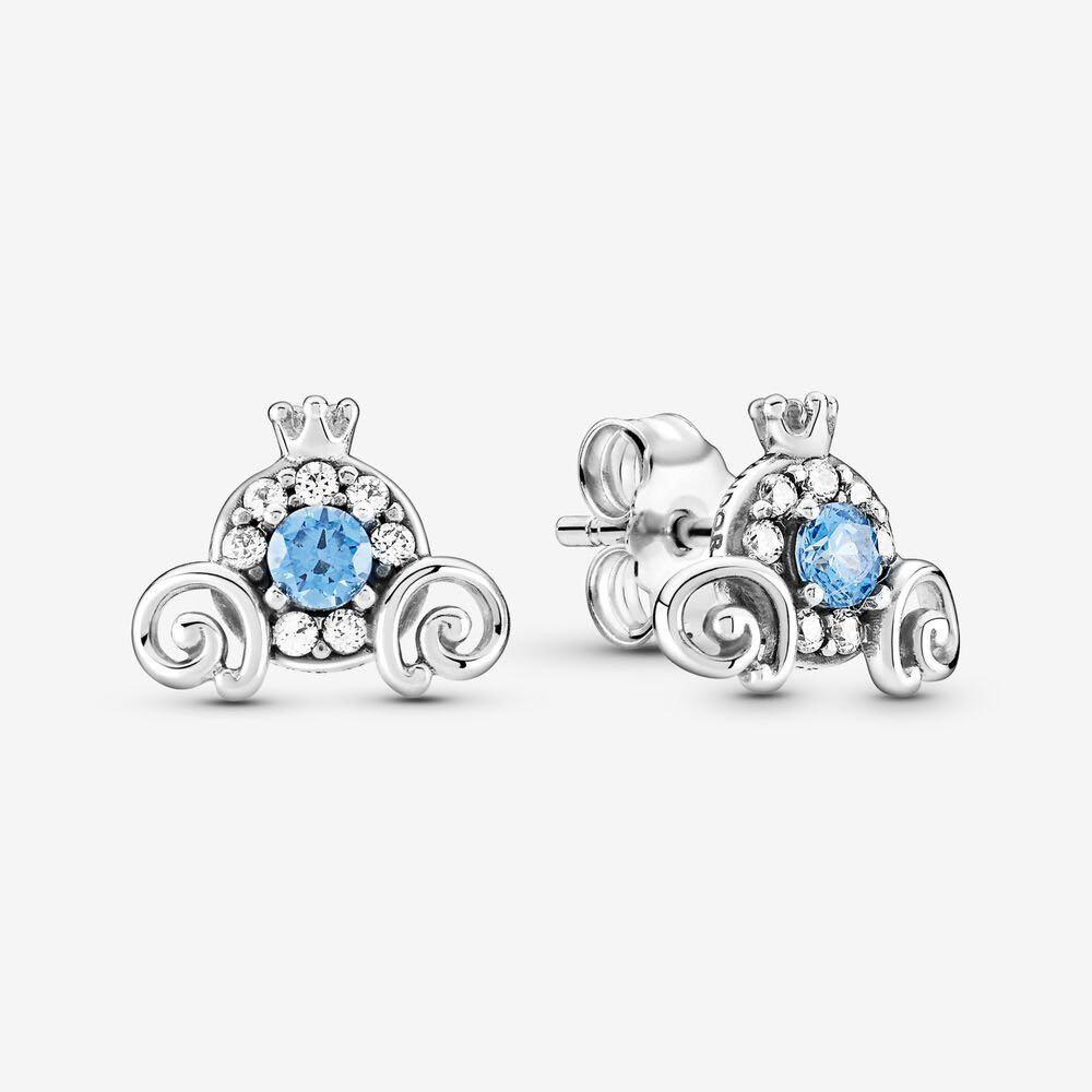 Pandora authentic Sales Disney Cinderella Pumpkin Coach Stud Earrings