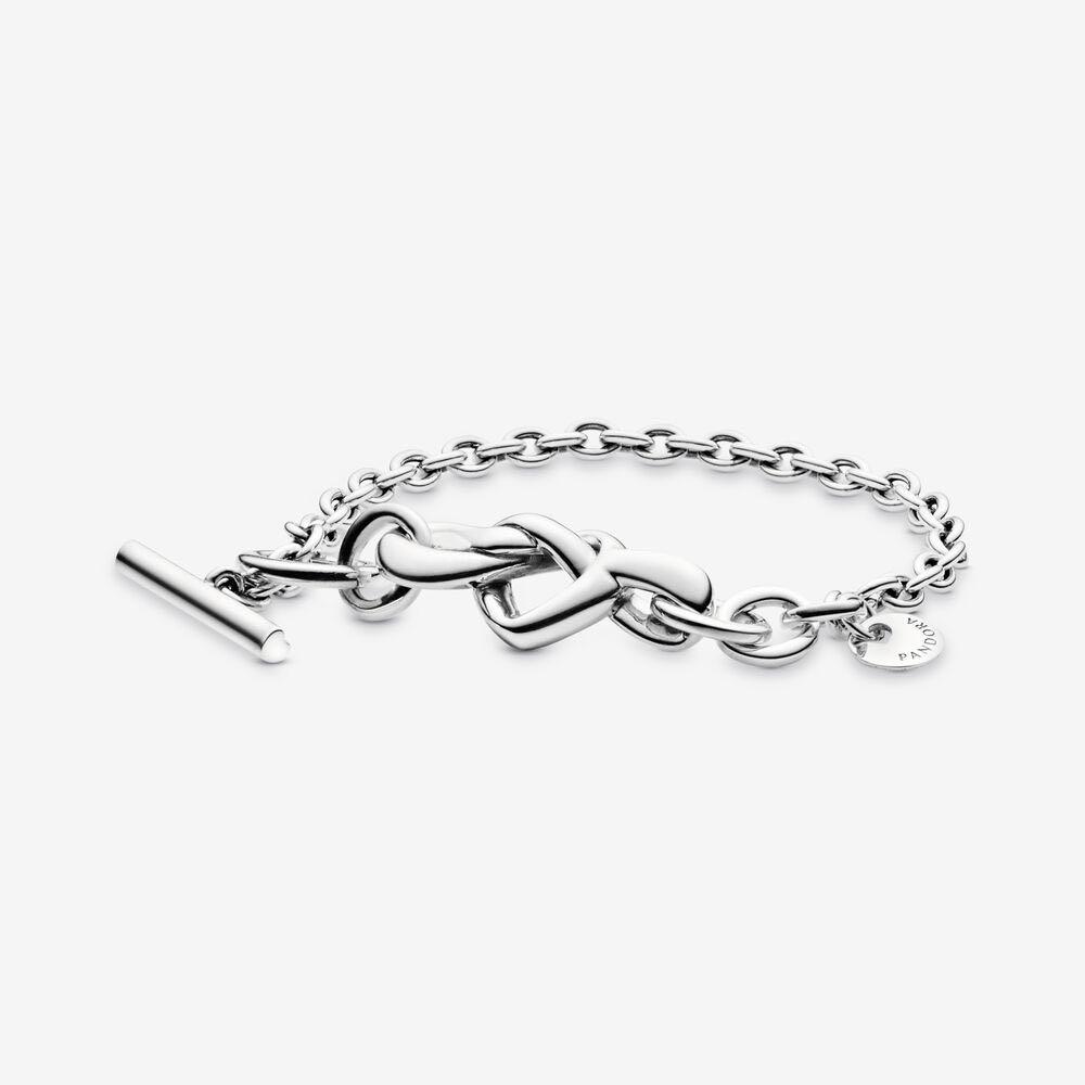 Pandora authentic Sales Knotted Hearts T-bar Bracelet, Women's Fashion ...