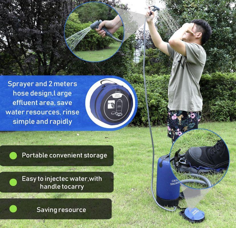 Portable outdoor water pressure shower camping picnic jerrycan water
