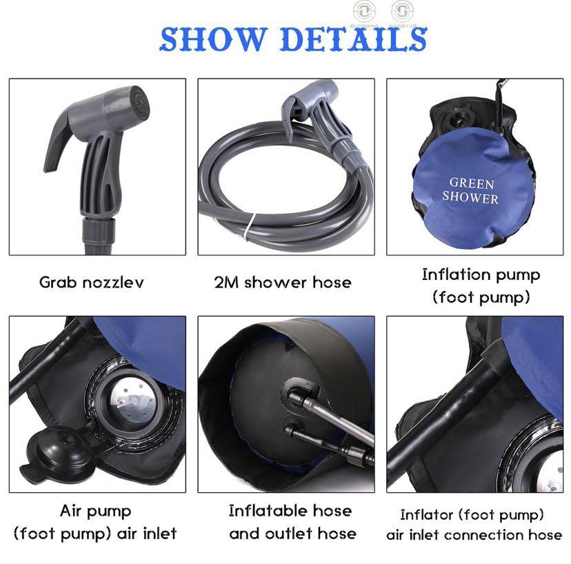 Portable outdoor water pressure shower camping picnic jerrycan water