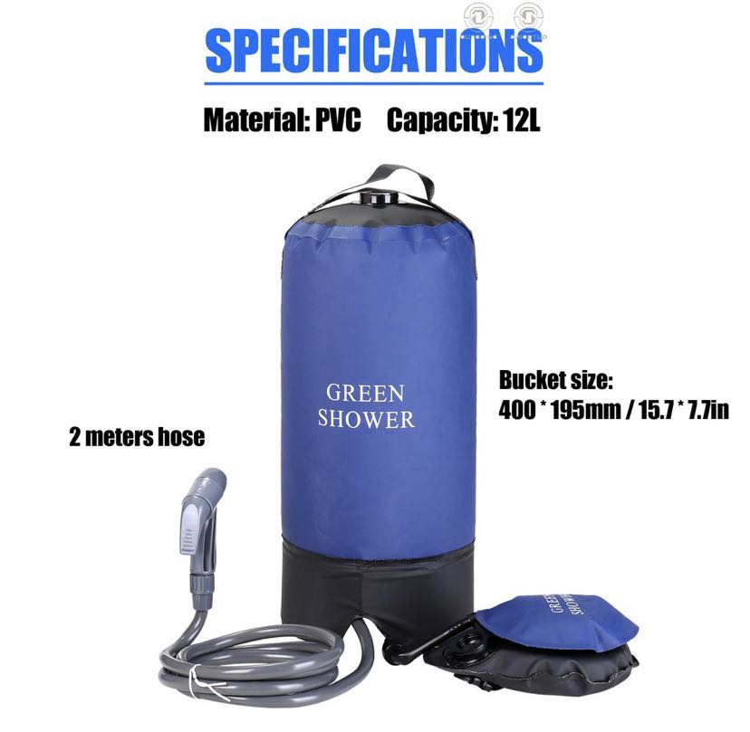 Portable outdoor water pressure shower camping picnic jerrycan water