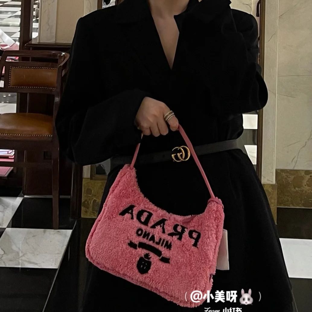 Prada mini terry bag pink , Luxury, Bags & Wallets on Carousell
