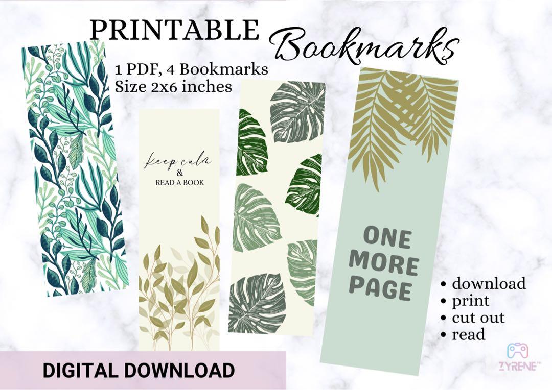 plantita bookmarks printable bookmarks set of 4 book lovers gifts hobbies toys stationary craft art prints on carousell
