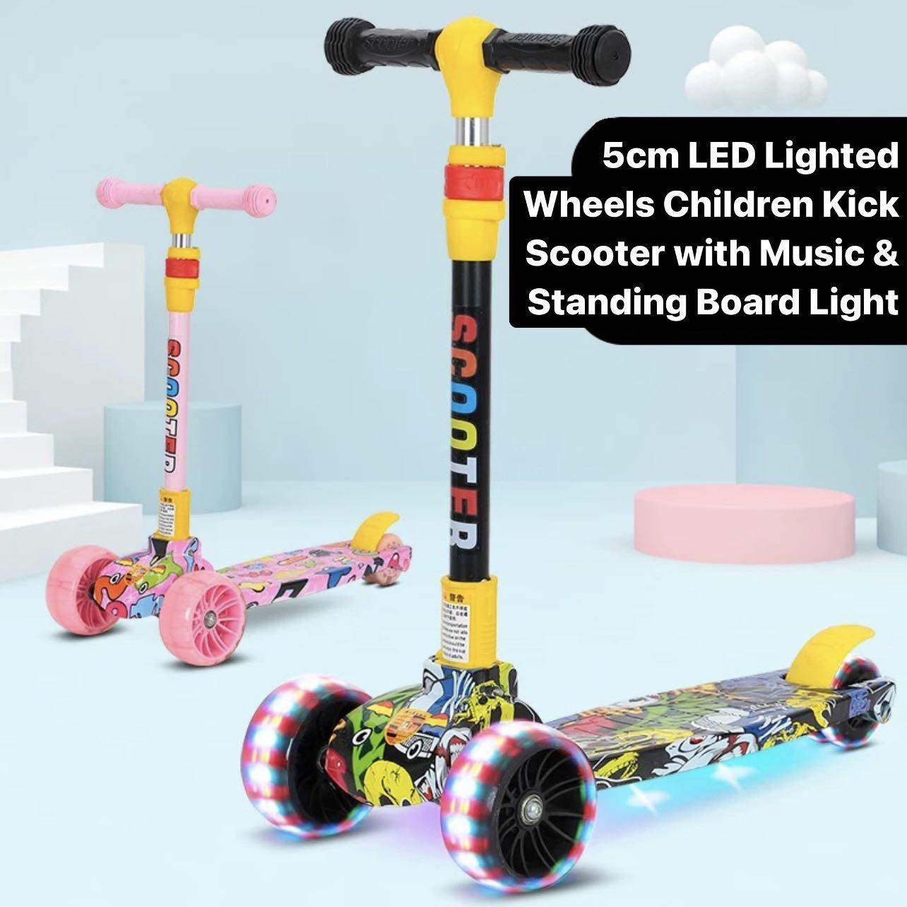 Ready Stock Kids Scooter 5cm LED Lighted Wheels with Music & Standing