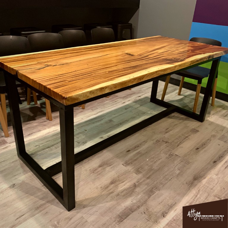 Solid Acacia Wood Office Table (Prices Vary), Furniture & Home Living