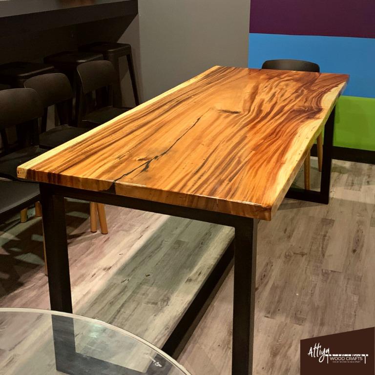 Solid Acacia Wood Office Table (Prices Vary), Furniture & Home Living