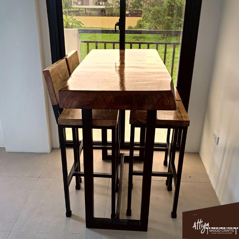 Solid Mango Wood Bar Table Set (Prices Vary), Furniture & Home Living