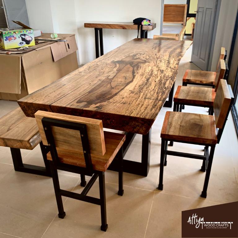 Solid Mango Wood Dining Table Set (Prices Vary), Furniture & Home Living, Furniture, Tables