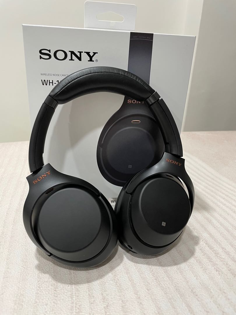 SONY WH-1000XM3 無線藍牙降噪耳罩式耳機公司貨台灣貨二手良品, 耳機及