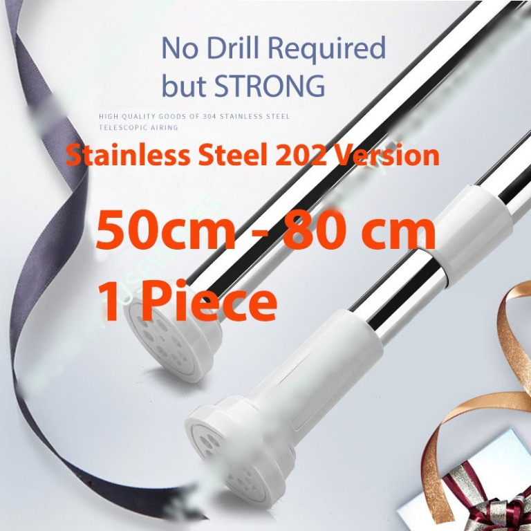 Stainless Steel adjustable rod extendable rod Clothes Hanger Tension ...