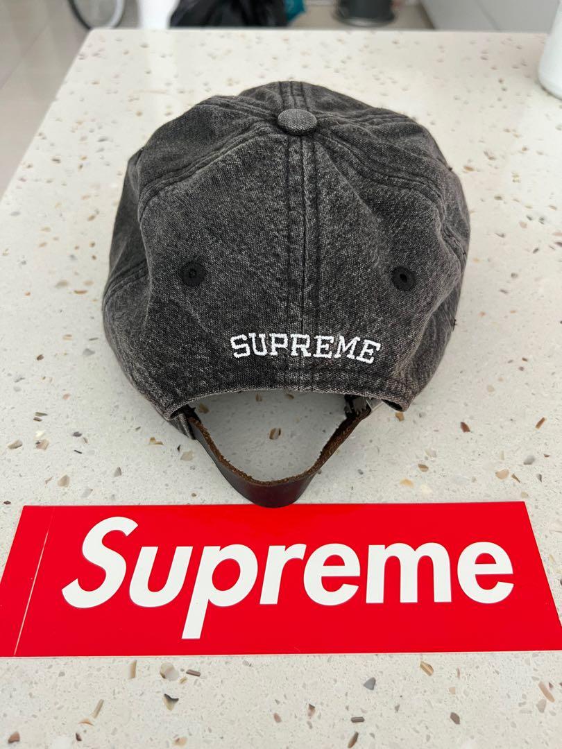 Supreme Washed Denim S Logo 6 Panel Black