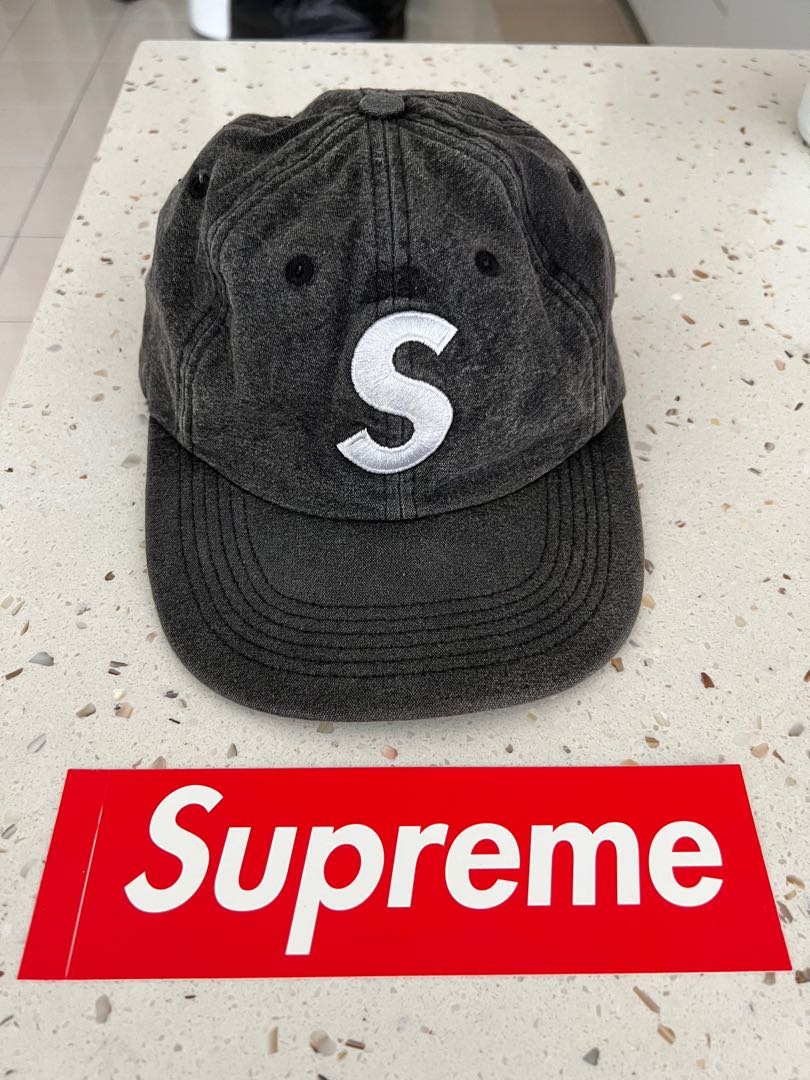 Supreme Washed Denim SLogo 6-Panel Black-