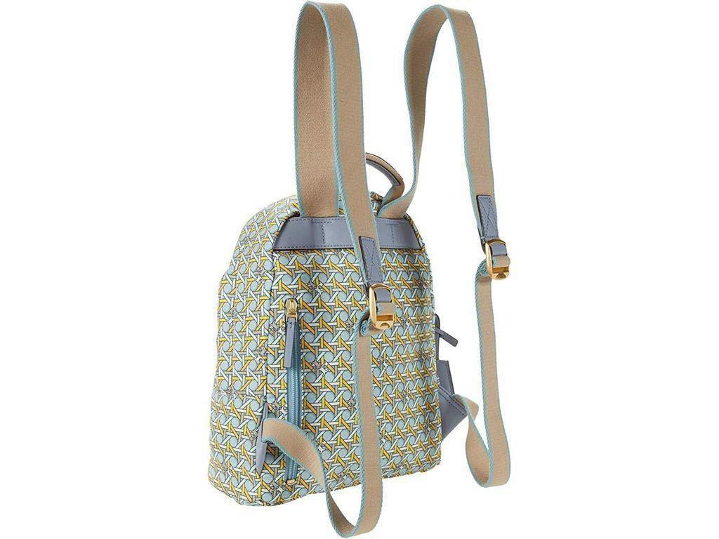 Tory Burch Northern Blue Basket-Weave Piper-Print Convertible