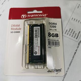 Transcend ram memory ddr4 8GB 3200MHZ  SODIMM FOR LAPTOP