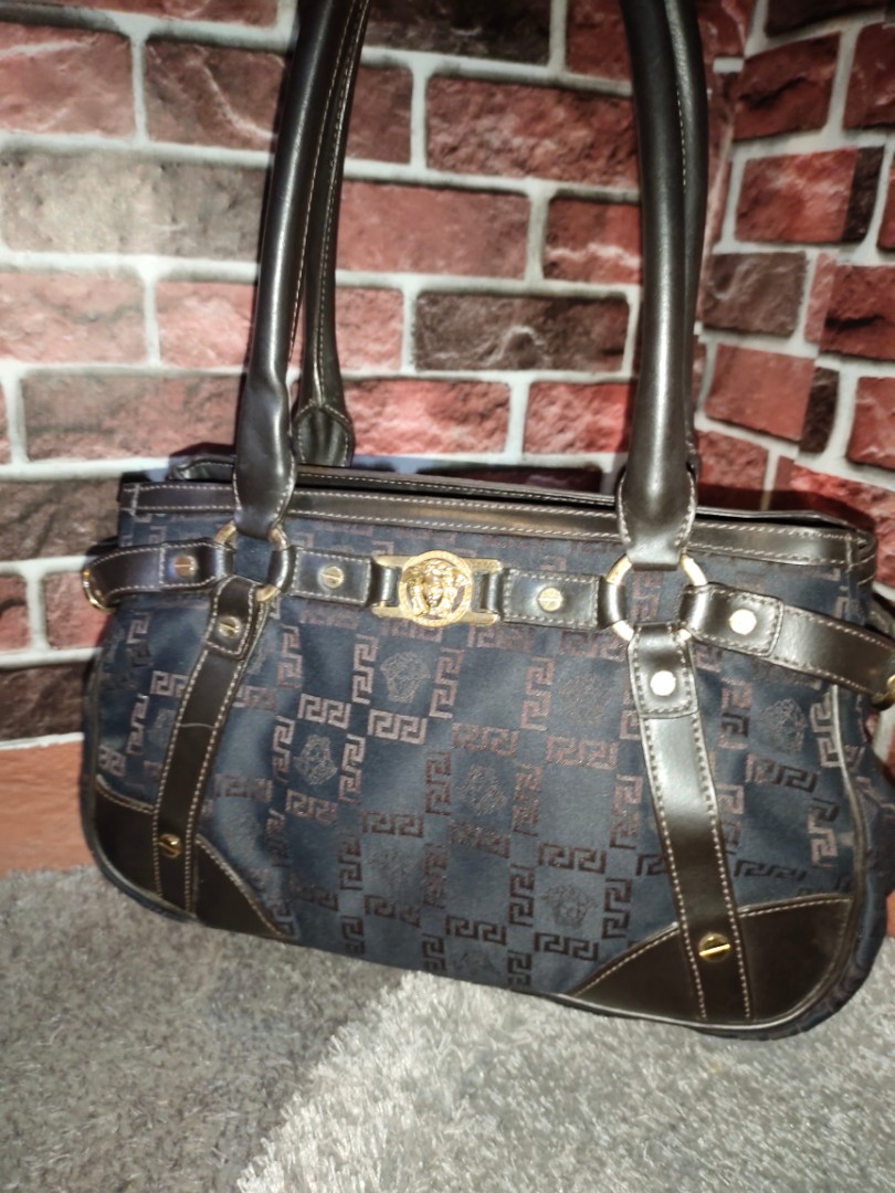 VERSACE Handbag with riri M6 Zipper, Luxury, Bags & Wallets on Carousell