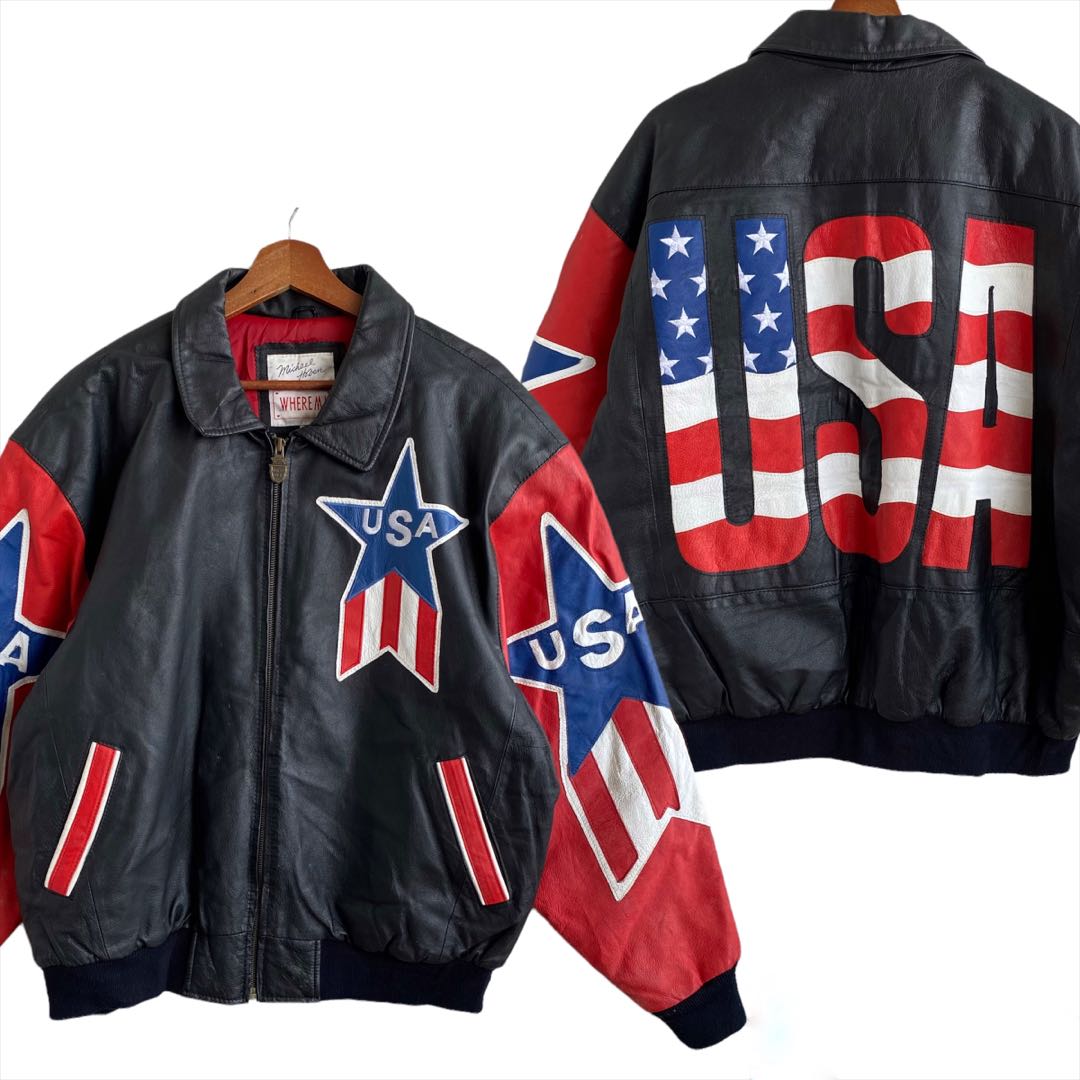 Michael Hoban Leather Jacket Athletic apparel