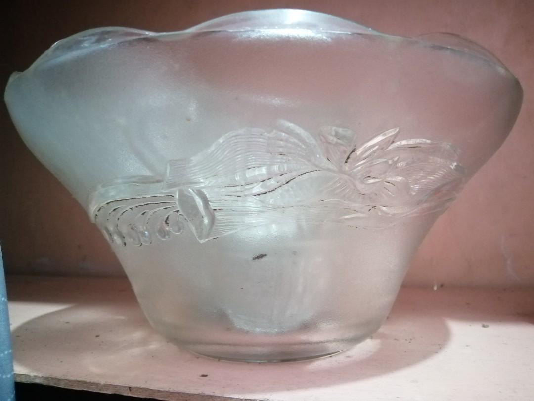 Vintage Glass Juice punch bowl with cups, Furniture & Home Living